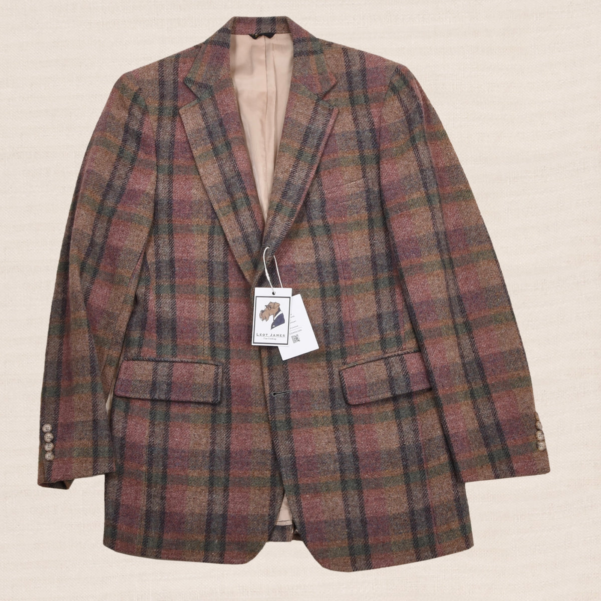 Vintage Bachrachs Ivy Style 3/2 Roll Tweed Jacket  - Rainbow Plaid