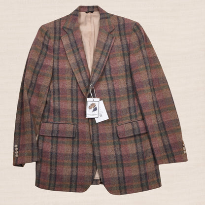 Vintage Bachrachs Ivy Style 3/2 Roll Tweed Jacket  - Rainbow Plaid