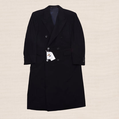 Odermark for Hirmer Double-Breasted Wool-Cashmere  Peak Lapel Overcoat Feat. Loro Piana Fabric - Navy Blue