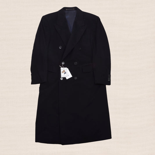 Odermark für Hirmer Zweireiher Peak Lapel Wolle-Kaschmir Mantel Feat. Loro Piana Stoff - Marineblau