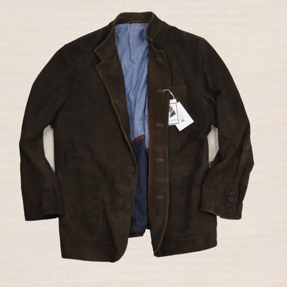 Walbusch Goat Suede Jacket Size 27  - Brown
