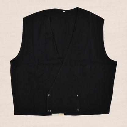 Wool Double-Breasted Waistcoat Sweater Vest by E. Braun & Co. XL - Black