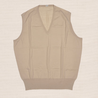Knize Wien V-Neck Wool Sweater Vest 44 - Sand