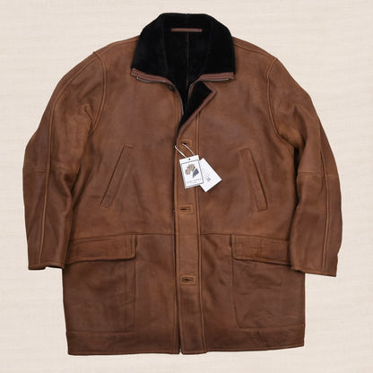 Bugatti Shearling Jacket Size 56 - Brown