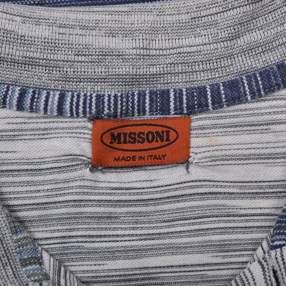 Missoni Polo Shirt Size L ca. 54.5cm - Blue Stripe