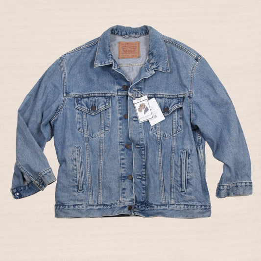 Vintage Levi's Denim Trucker Jeansjacke 70503 02 Gr. XL ÄRMEL GEKÜRZT - Blau