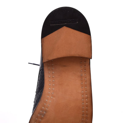 Handmacher Loafers aus gewebtem Leder Größe 6.5 - Schwarz