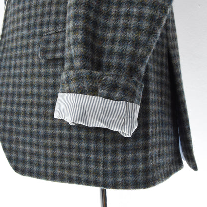 Barutti Harris Tweed Jacket Size 27/S44 ca. 57.5cm - Green Plaid