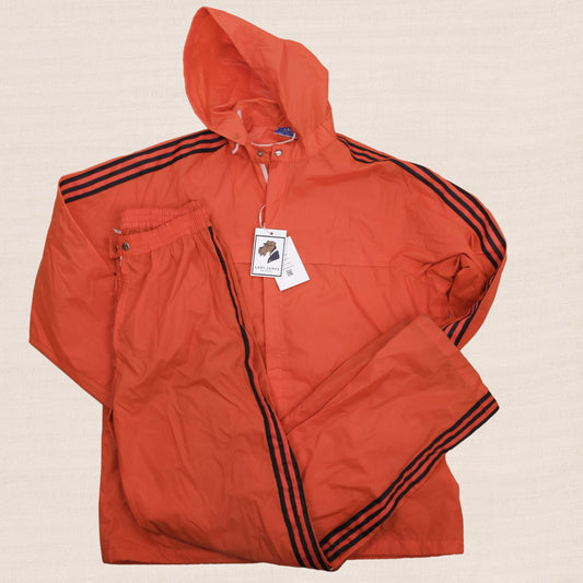 Vintage Adidas Ventex Rain Suit Size 186 6'1" - Orange/Black