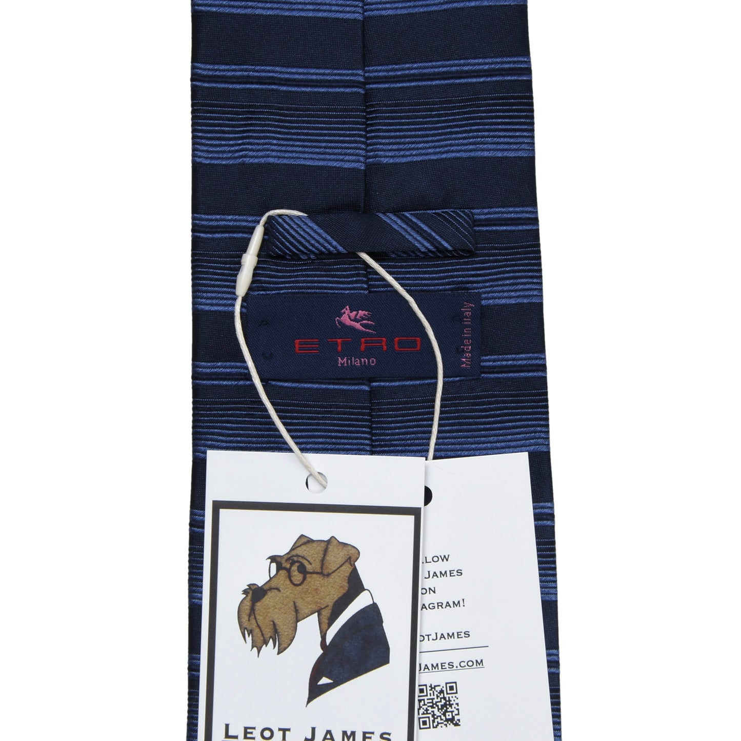 Etro Milano Silk Tie ca. 145.5cm/9.5cm - Navy Stripes