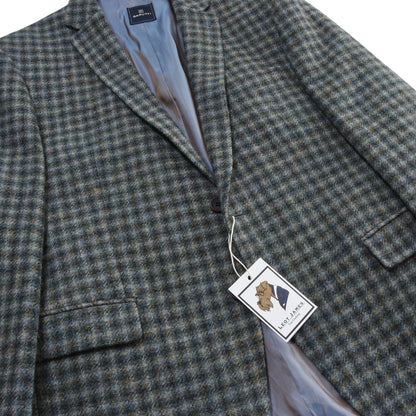 Barutti Harris Tweed Jacket Size 27/S44 ca. 57.5cm - Green Plaid