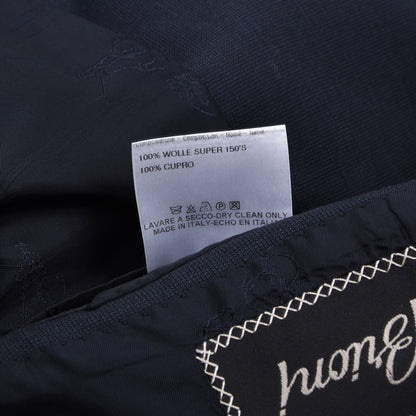 Brioni Super 150s Wolle Maßanfertigung Sakko Made in Italy - Marineblau