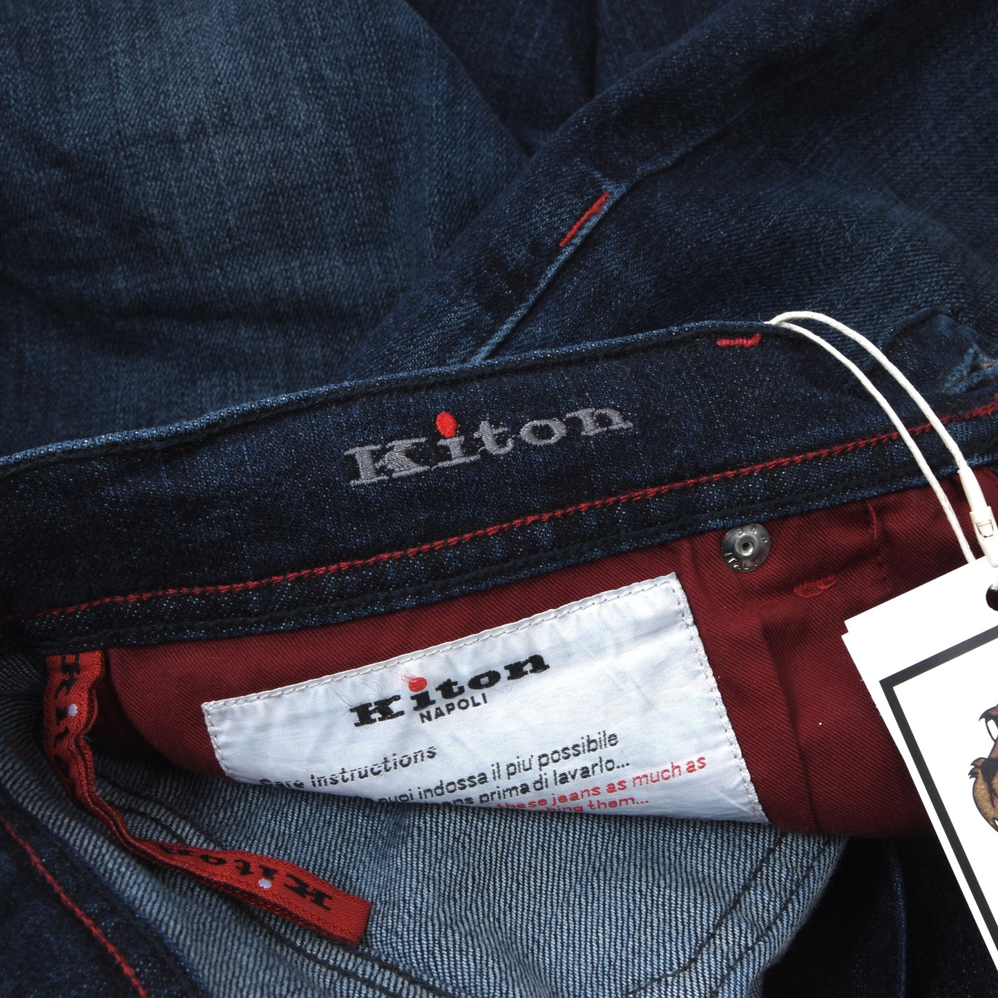 Kiton Napoli Jeans Size W33 Slim ca. 41cm - Blue