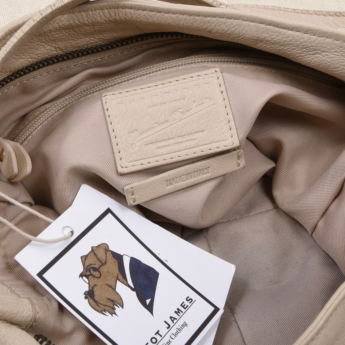 The Bridge Ledertasche Made in Italy – Cremeweiß