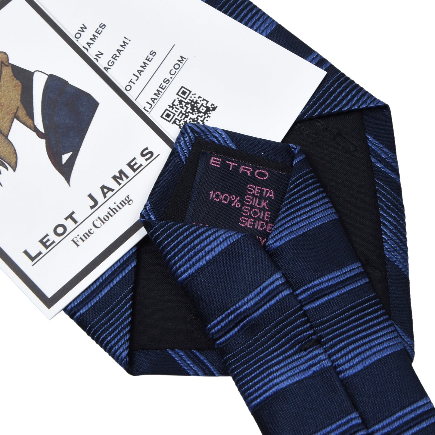 Etro Milano Silk Tie ca. 145.5cm/9.5cm - Navy Stripes