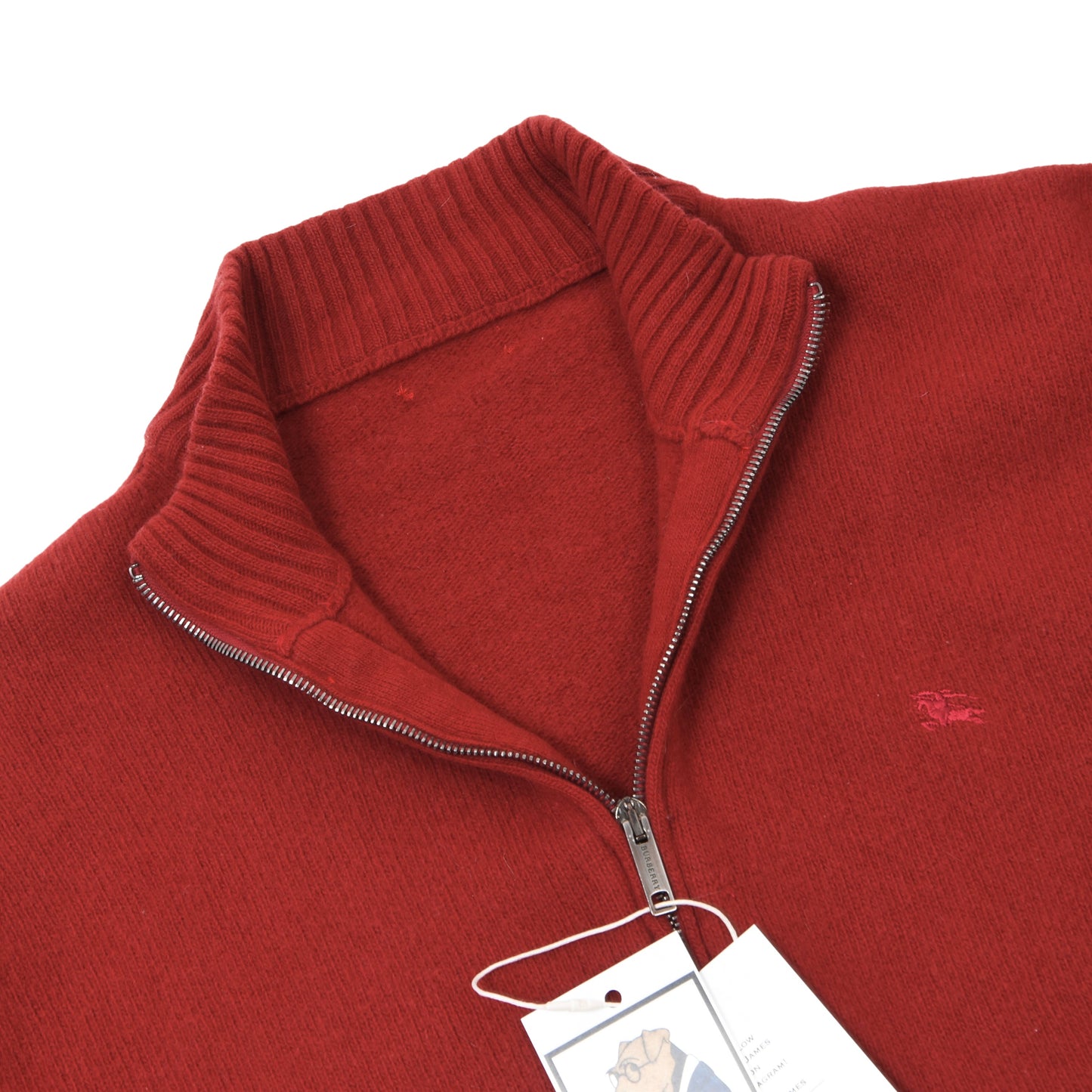 Burberry 100% Wool Cardigan Sweater Chest ca. 53.5cm DEFECT - Red