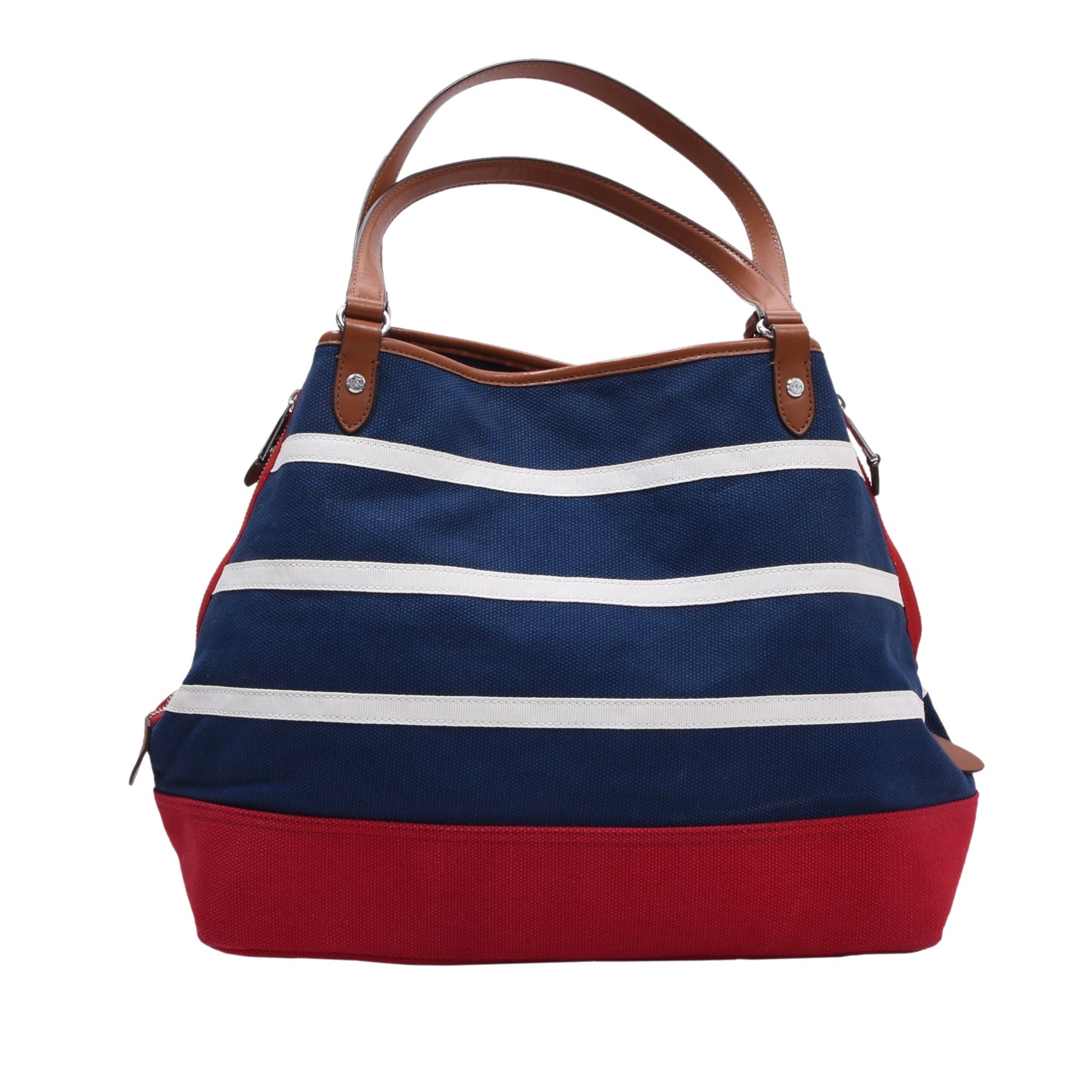 Lauren Ralph Lauren Canvas Tote Bag - Red/White/Navy