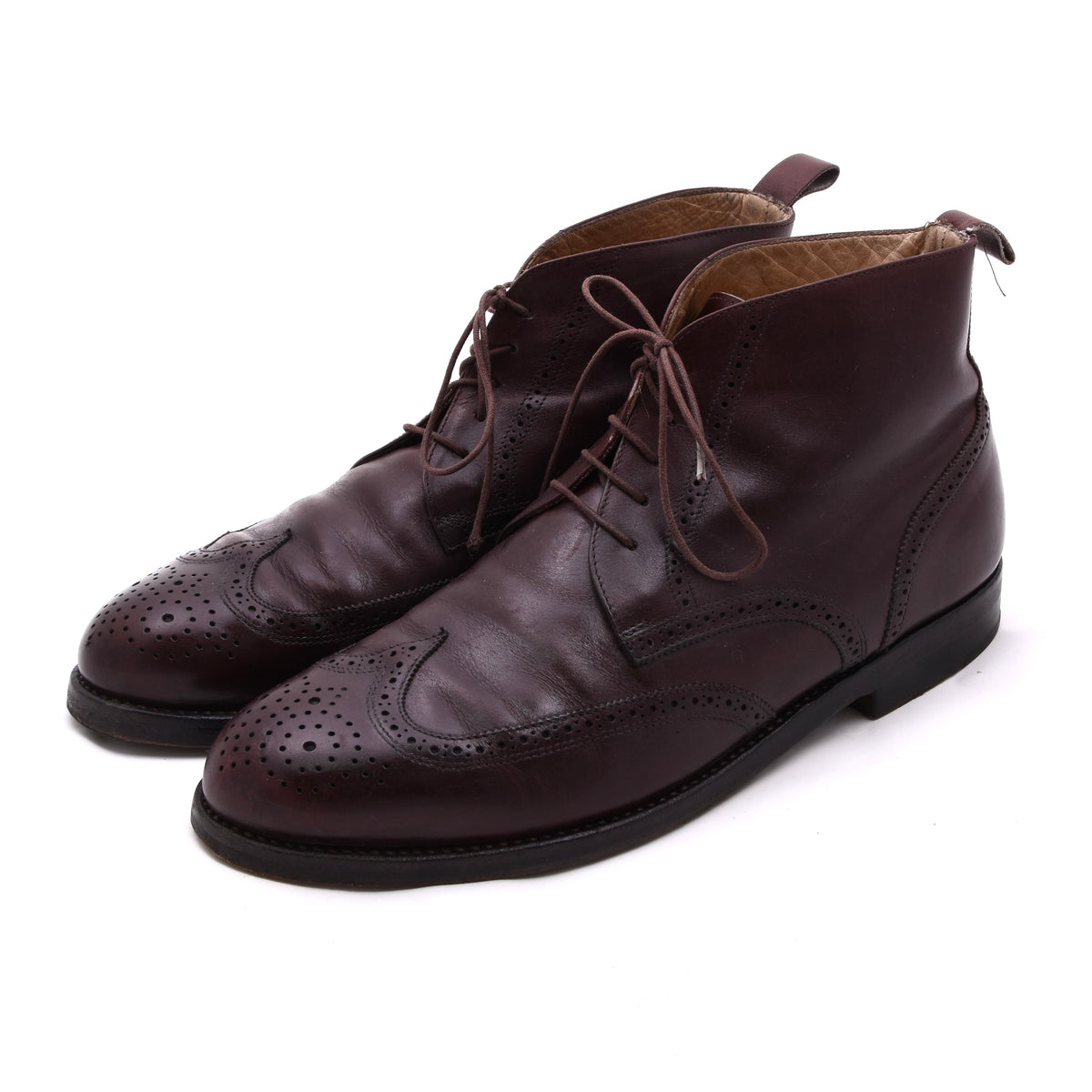 Lederer Brogue Stiefel Gr. 44 Made in Italy – Bordeaux