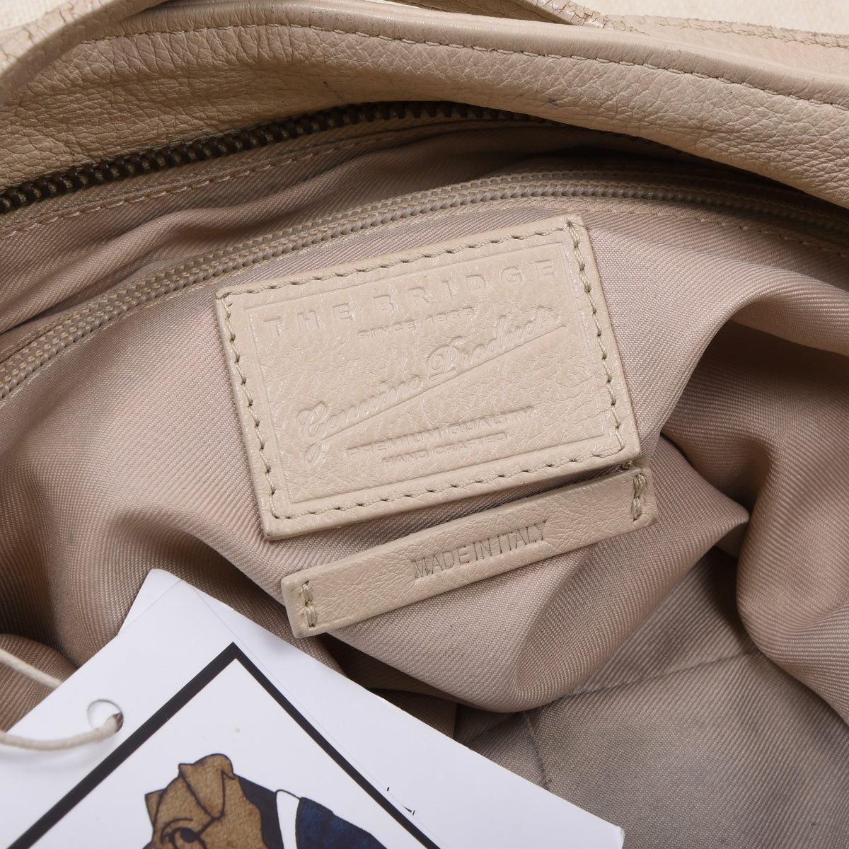The Bridge Ledertasche Made in Italy – Cremeweiß