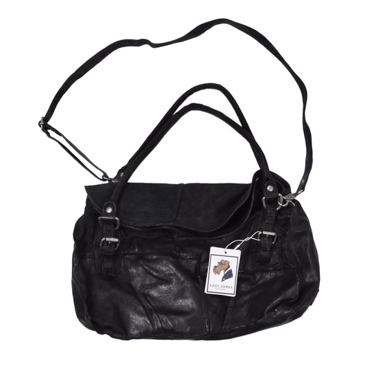 AS 98 Ledertasche ca. 40cm - Schwarz