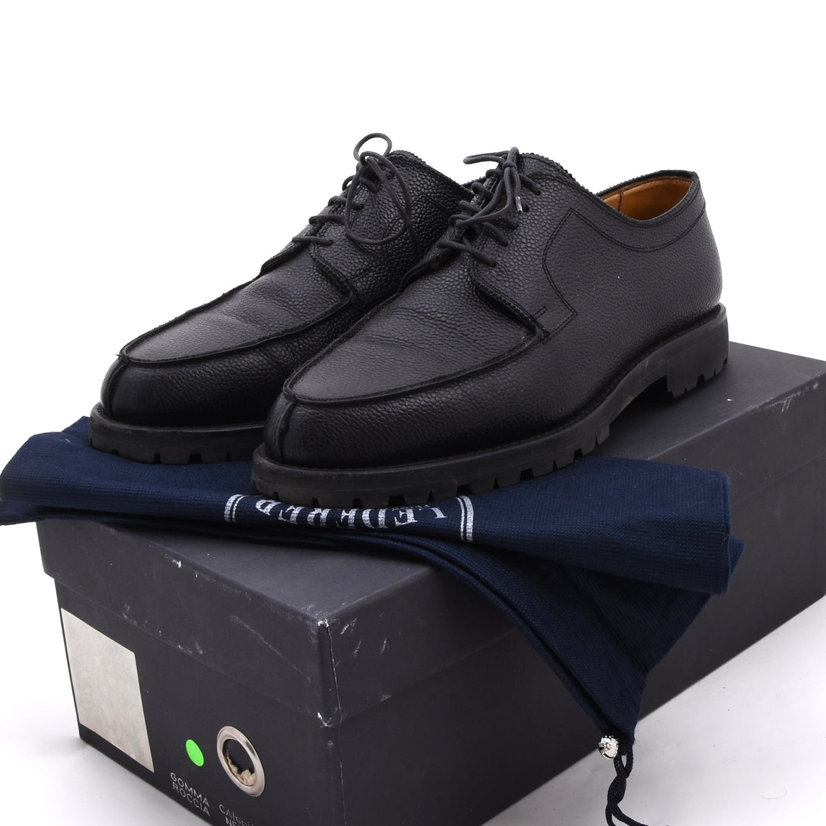 Lederer Split Toe Norweger Schuhe Gr. 42 – Schwarz