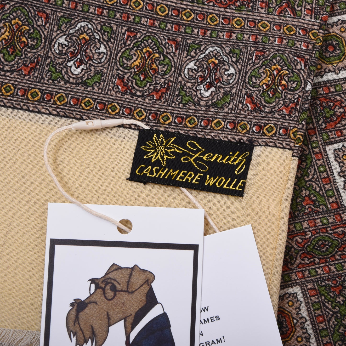 Zenith Classic Wool Challis Dress Scarf ca. 115cm - Red/Green