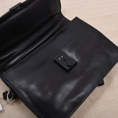 NOS Butterweich Leder Reiseetui/Pouch ca. 21cm - Schwarz