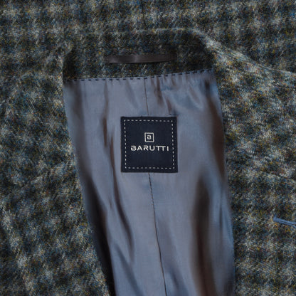 Barutti Harris Tweed Jacket Size 27/S44 ca. 57.5cm - Green Plaid