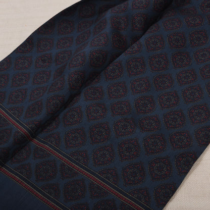 Vintage Kleiderschal aus Wolle-Seide Challis ca. 150cm - Blau