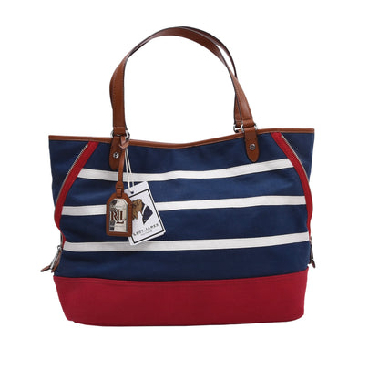 Lauren Ralph Lauren Canvas Tote Bag - Red/White/Navy