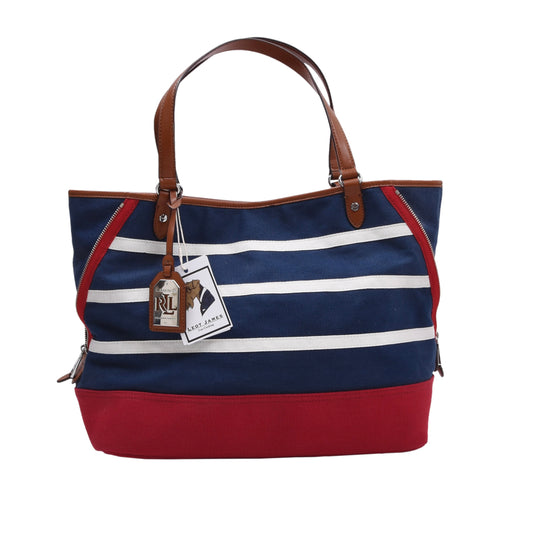 Lauren Ralph Lauren Canvas Tote Bag - Rot/Weiß/Navy