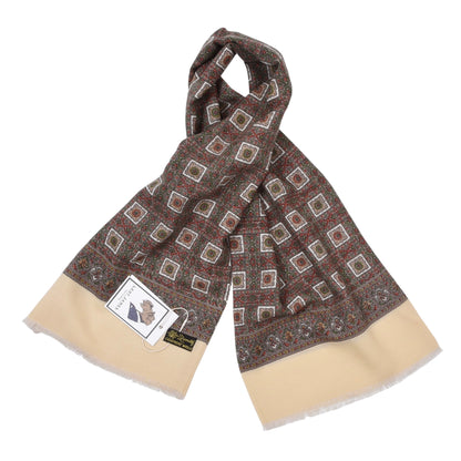 Zenith Classic Wool Challis Dress Scarf ca. 115cm - Red/Green