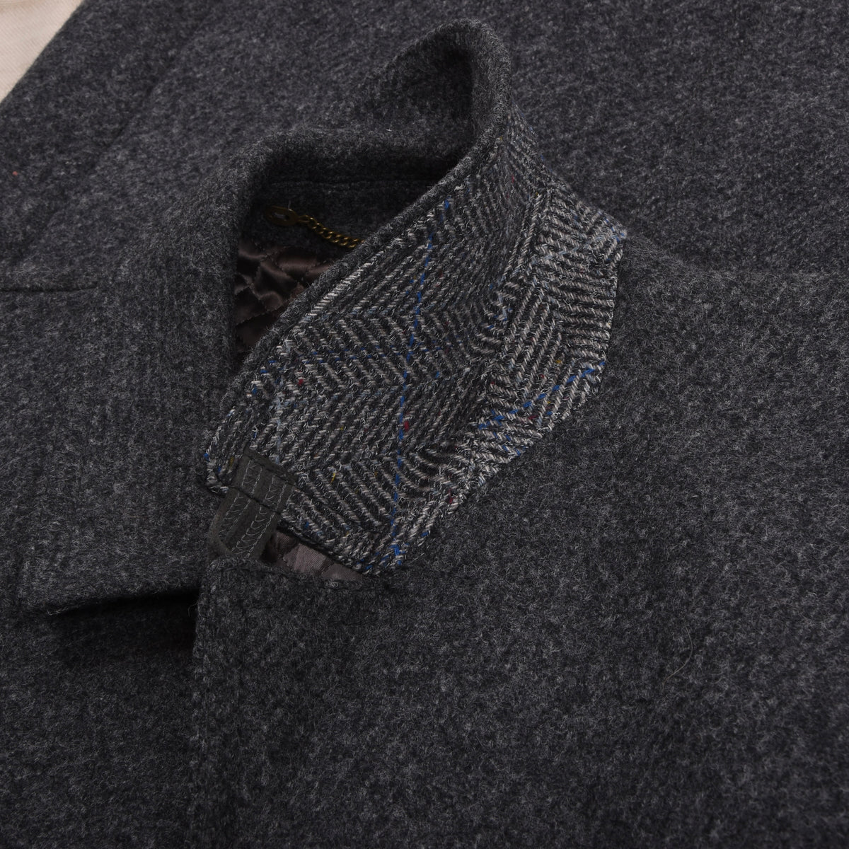 Vintage Steinbock Gold 100% Wool Tweed Overcoat Size 48 - Grey