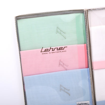 NOS Lehner Schweiz Taschentuch/Einstecktuch 5er-Set – Monogramm A
