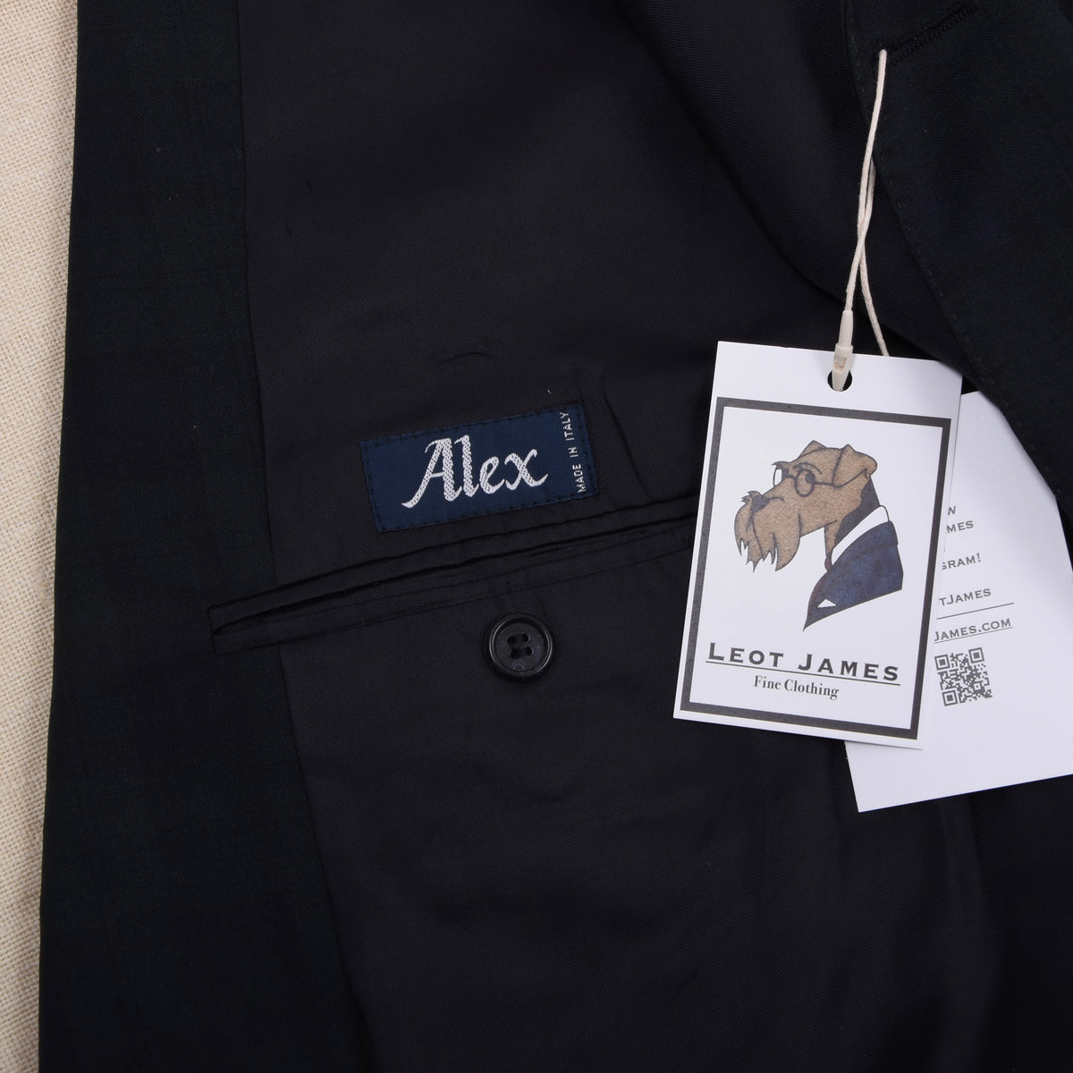 Alex Wool Jacket Made in Italy Size 54  - Blackwatch