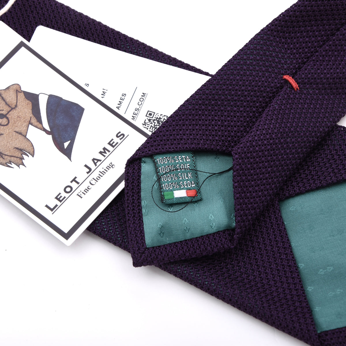 Classic Genadine Fina Silk Tie Made in Italy - Purple