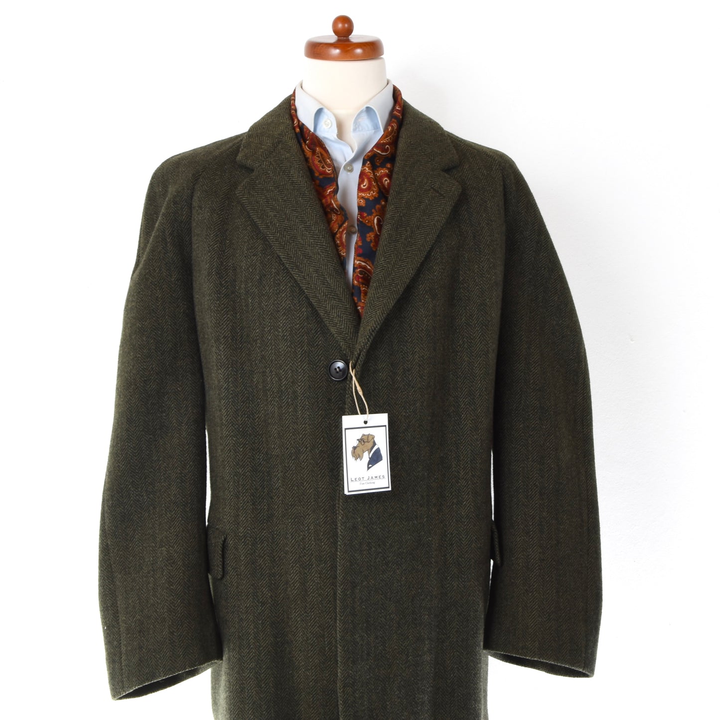 Roberts of Selkirk Tweed Overcoat Size 54 - Forrest Green