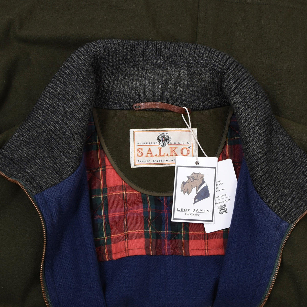 Vintage SALKO Wollmischung Jacke Brust 66,5cm - Grün