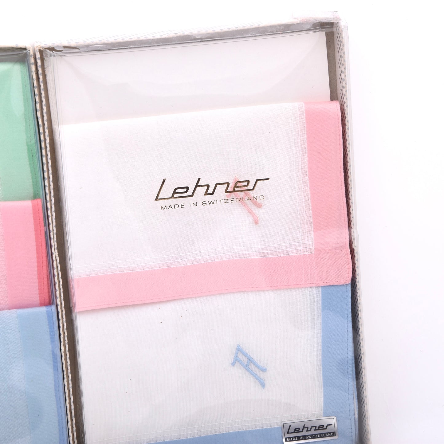 NOS Lehner Schweiz Taschentuch/Einstecktuch 5er-Set – Monogramm A