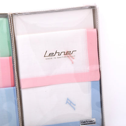 NOS Lehner Schweiz Taschentuch/Einstecktuch 5er-Set – Monogramm A