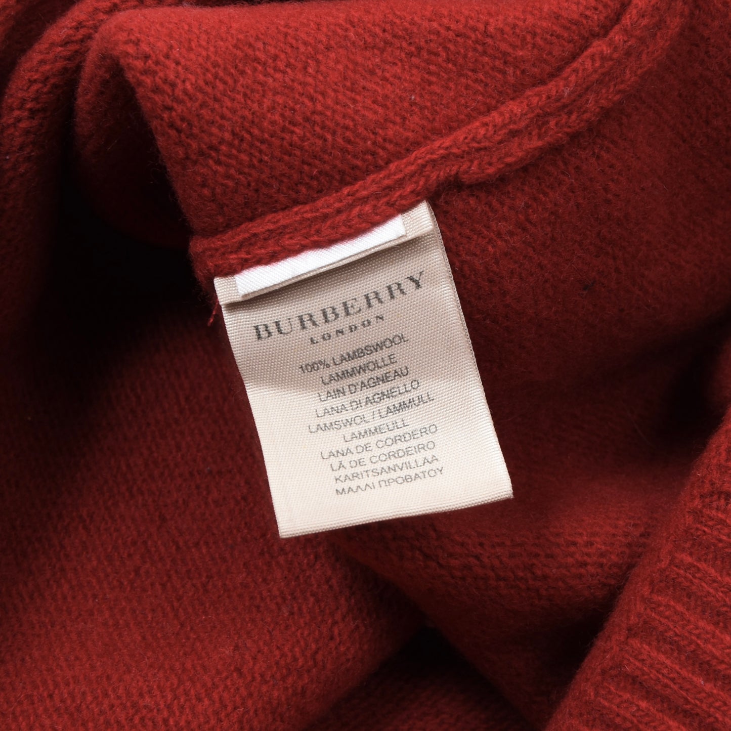 Burberry 100% Wool Cardigan Sweater Chest ca. 53.5cm DEFECT - Red