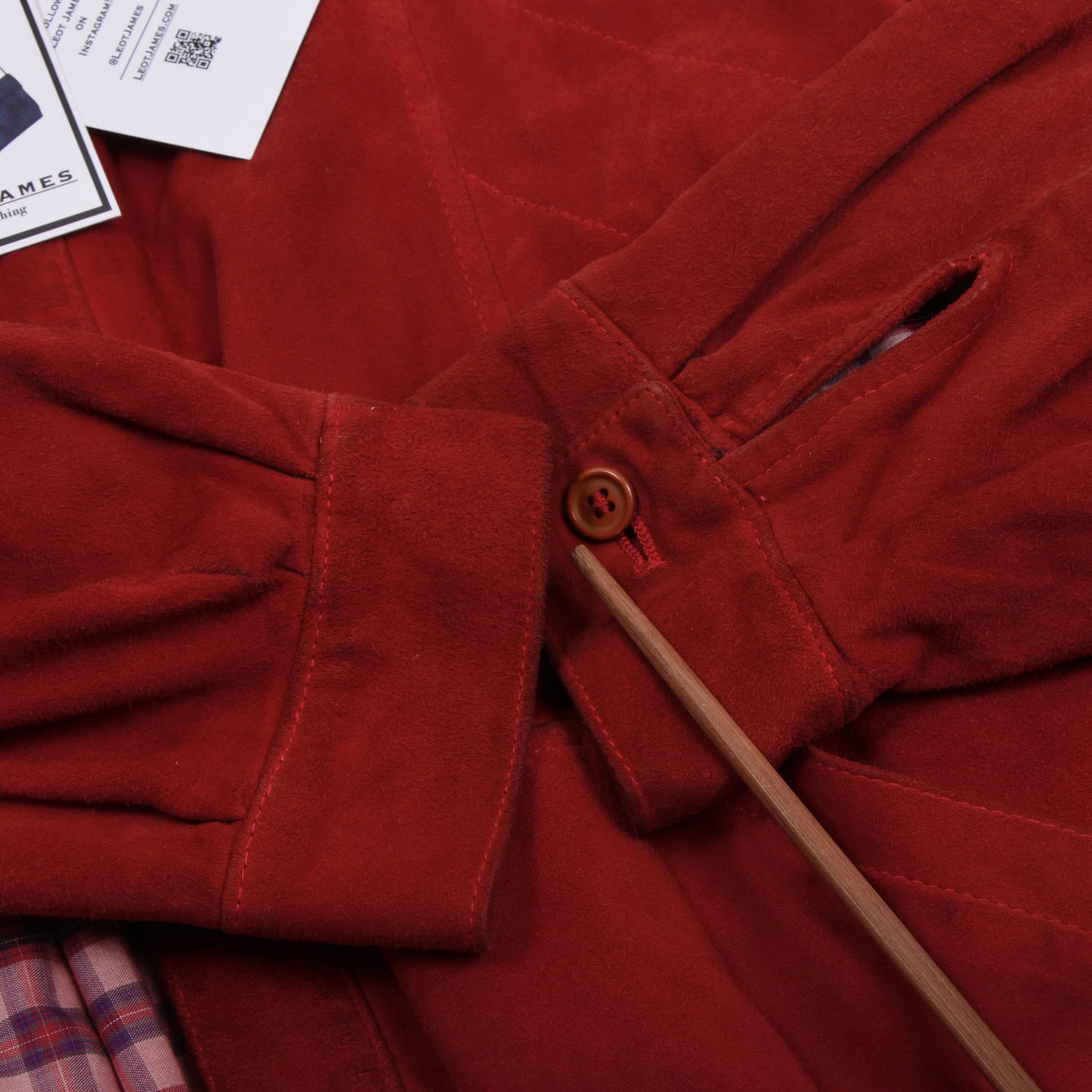 Vintage Schiatti & Co. Suede Blouson/Jacket Made in Italy  - Fire Engine Red