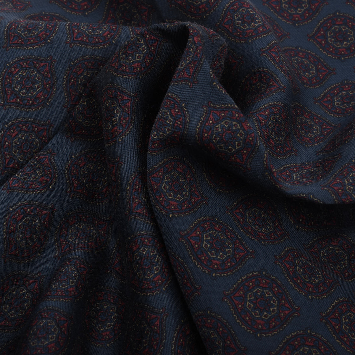 Vintage Kleiderschal aus Wolle-Seide Challis ca. 150cm - Blau