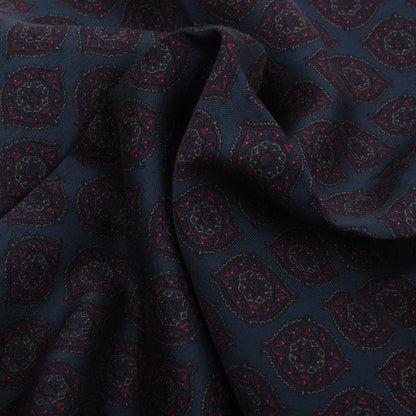 Vintage Kleiderschal aus Wolle-Seide Challis ca. 150cm - Blau