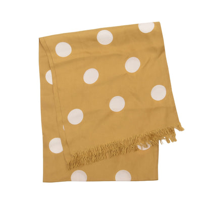 Kreier Vintage Seidentuch ca. 109cm – Gold-Senf Polka Dots