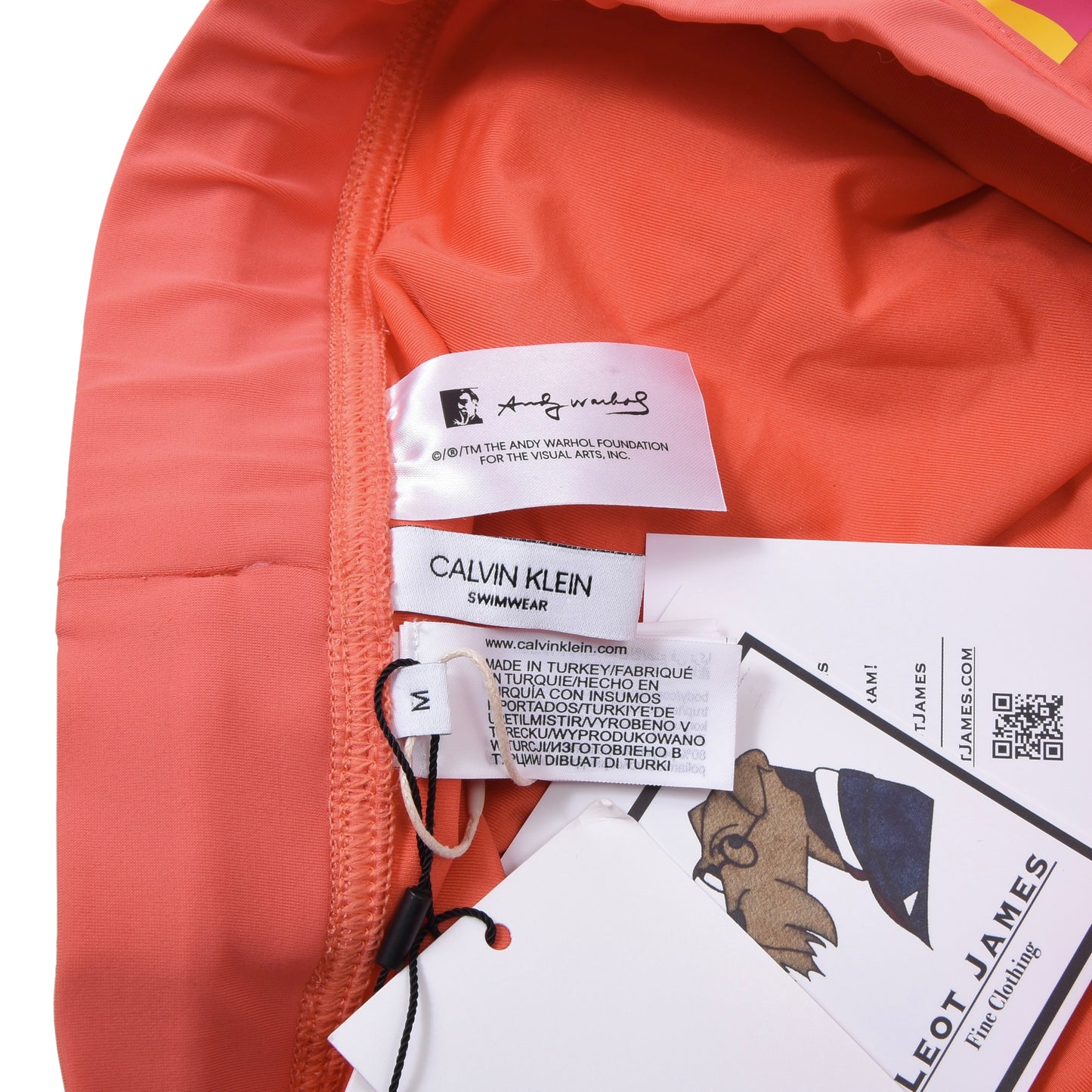 Neue Andy Warhol x Calvin Klein Badeshorts, Größe M – Lachs
