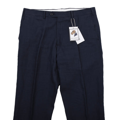 Kamar Leinenhose Größe 54 ca. 47cm Made in Italy - Marineblau