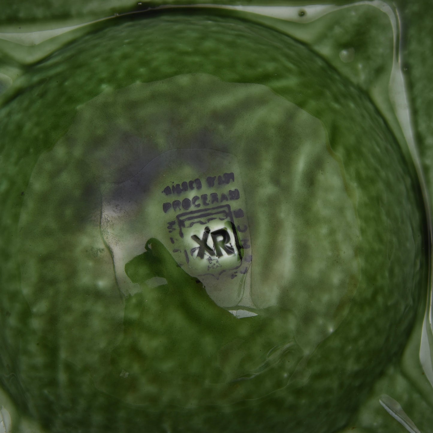 Vintage Hine Cognac Made in France Keramik-Aschenbecher – Grüner Werbeaschenbecher