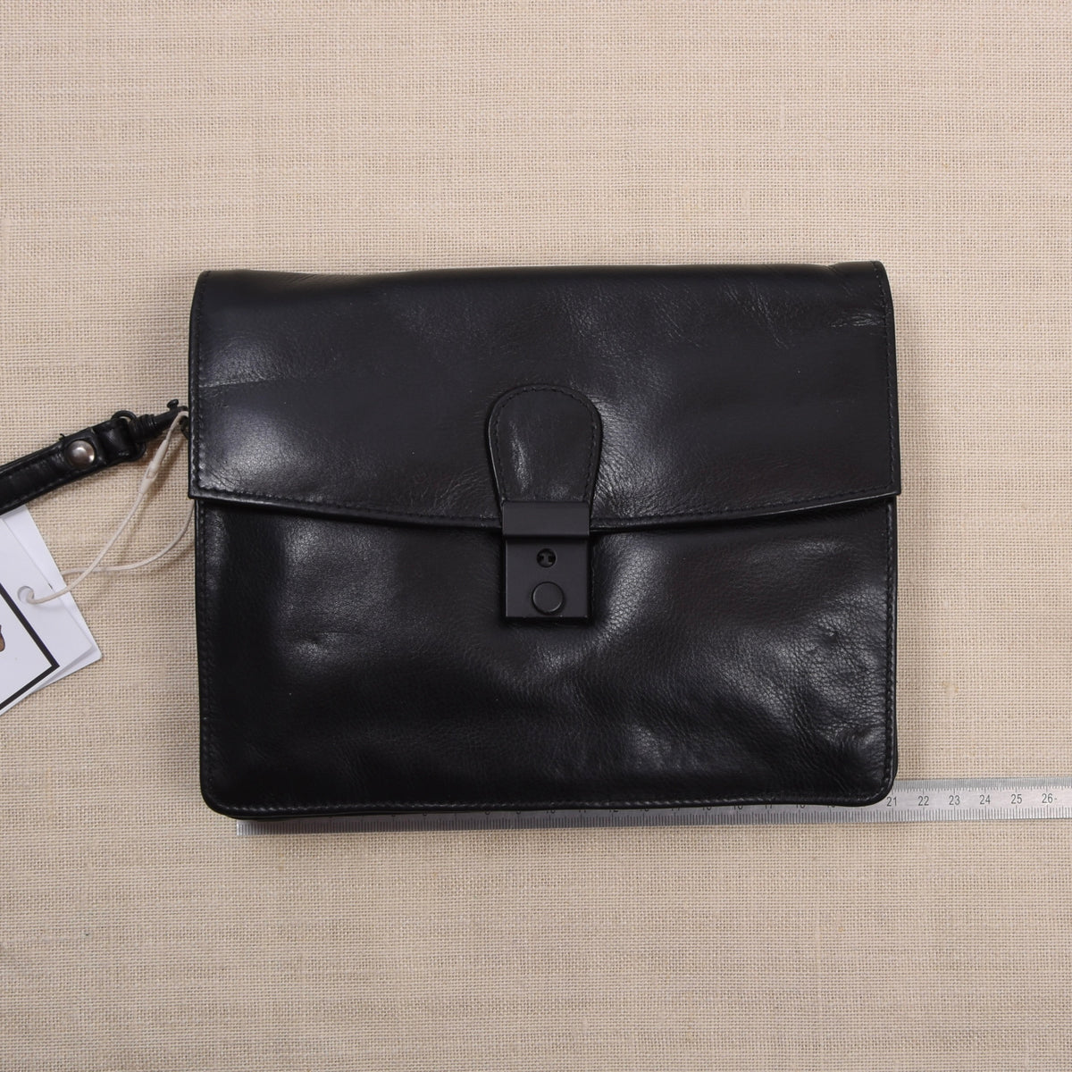 NOS Butterweich Leder Reiseetui/Pouch ca. 21cm - Schwarz