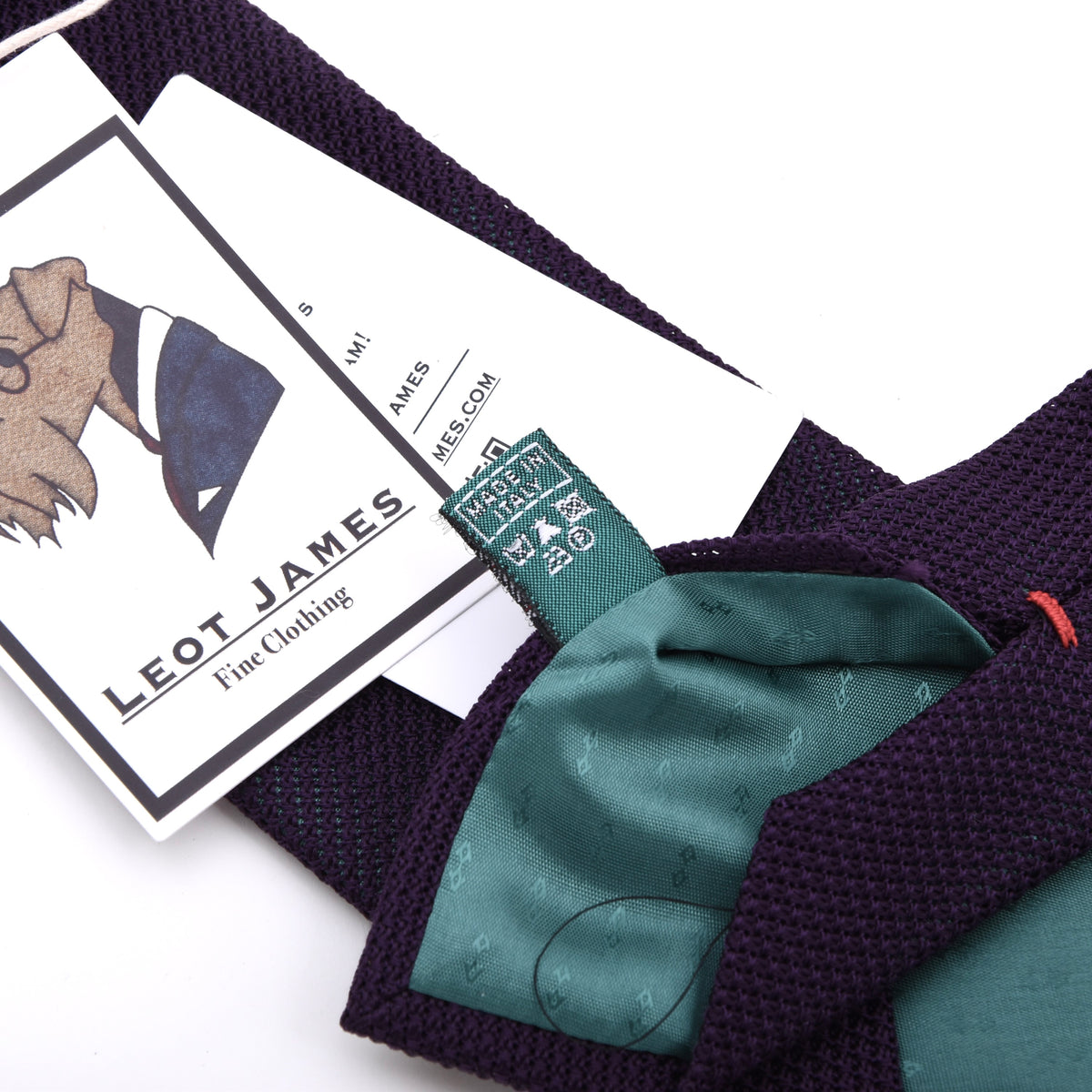 Classic Genadine Fina Silk Tie Made in Italy - Purple